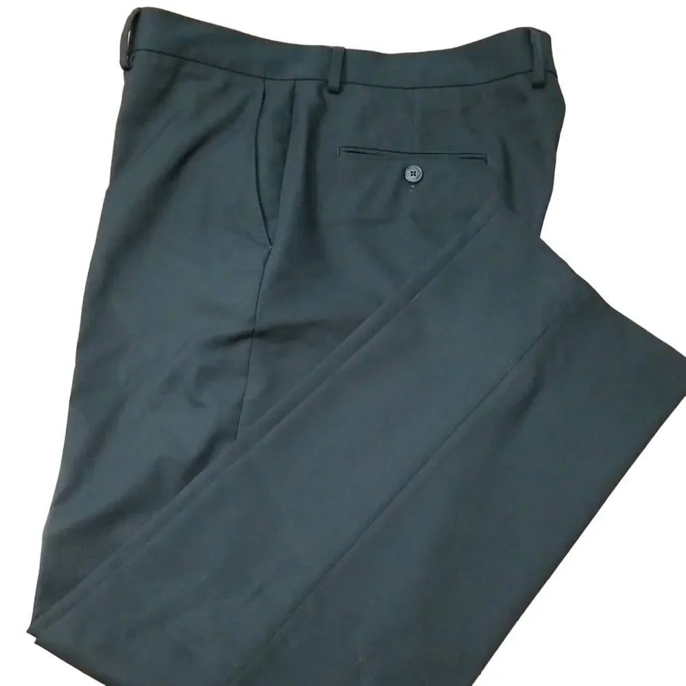 Kenneth Cole Reation Men's Black Flat Front Dress Pants Size 36x32 92220-0233